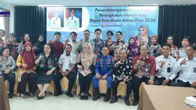 Tingkatkan Indeks Literasi, Dispursip Kalteng Gandeng 16 Mitra Strategis Susun Action Plan 2026